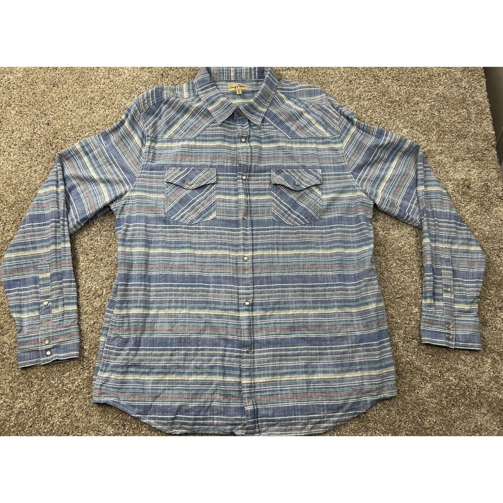 Chip‎ and Pepper Men's Long Sleeve Western Pearl Snap Button Down Shirt Size XL